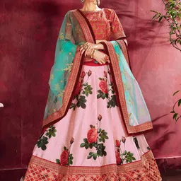 DIVASTRI Embellished Sequinned Semi-Stitched Lehenga & Unstitched Blouse With Dupatta-image-53