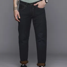 Louis Philippe Jeans Men Navy Blue Slim Fit Light Fade Stretchable Jeans-image-79