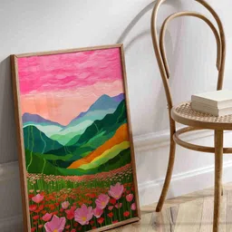 SAF Pink & Green Wooden Floral and Botanical Wall Art-image-77