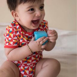 Ola! Otter Infants Geometric Printed Stretchable Organic Cotton Bodysuit-image-84