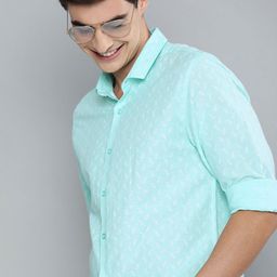 Mast & Harbour Printed Cotton Linen Sustainable Shirt-image-40
