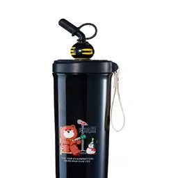 YK Black Printed Insulated Stainless Steel Sipper Water Bottle - 480 ml-picture-27