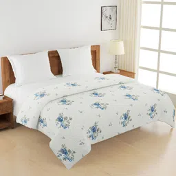 SWAYAM Grey & White Floral AC Room 120 GSM Double Bed Comforter-image-61