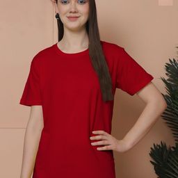 Friskers Women Pack Of 2 Solid Pure Cotton Oversized T-shirts-image-72