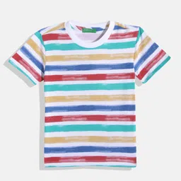 United Colors of Benetton Boys Pure Cotton Striped T-shirt-image-31