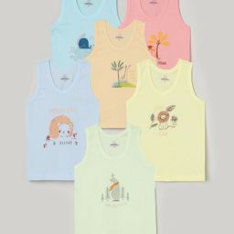 The Boo Boo Club Infant Boys Pack Of 6 Printed Cotton Vests-52