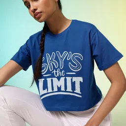 HRX by Hrithik Roshan Women Typography Printed Pure Cotton T-shirt-picture-8