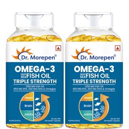 Dr. Morepen Set of 2 Omega 3 Deep Sea Fish Oil Triple Strength 1250mg - 60 Capsules Each-4