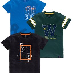 CODEZ Boys Multicoloured Typography Printed Applique T-shirt-18