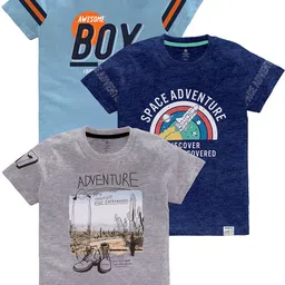 CODEZ Boys Multicoloured Typography Printed Applique T-shirt-21
