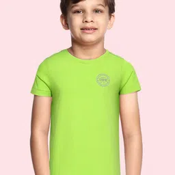 U.S. Polo Assn. Kids Boys Lime Green Pure Cotton Lounge T-shirt-image-93