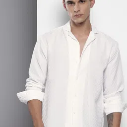 The Indian Garage Co Self Design Opaque Relaxed Fit Casual Shirt-image-61