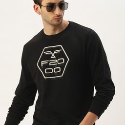 Flying Machine Men Black Printed Pure Cotton Sweatshirt-image-18