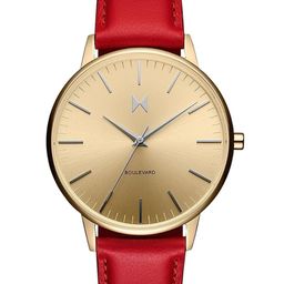 MVMT Women Gold-Toned Brass Embellished Dial & Red Leather Straps Analogue Watch 28000295-D-image-44