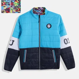 Monte Carlo Boys Camouflage Print & Colourblocked Reversible Padded Jacket-2