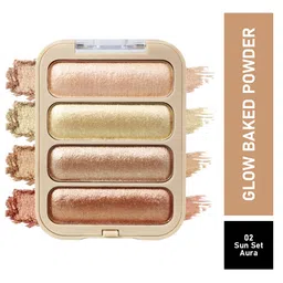 Half N Half Glow Baked Highlighter Powder - Sunset Aura-38