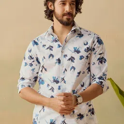 Andamen Men Premium Floral Printed Casual Cotton Regular Fit Shirt-image-91