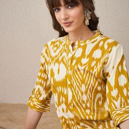 Indo Era Ethnic Motifs Printed Mandarin Collar Straight Kurta With Palazzo-image-61