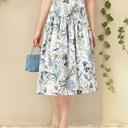 DressBerry Women Meadow Drift Crinkled Gathered A-Line Skirt-image-9