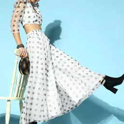 Shae by SASSAFRAS Women Classic White Polka-Dotted All in the Details Trousers-image-14