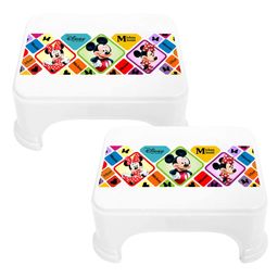 Kuber Industries White 2 Pieces Printed Bathroom & Kitchen Stool-picture-13