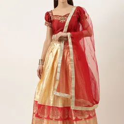 Fabcartz Semi-Stitched Lehenga & Unstitched Blouse With Dupatta-picture-9