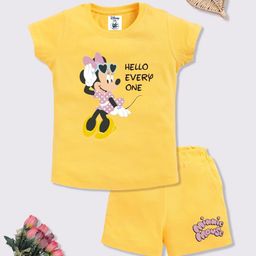 YK Disney Girls Minne Printed Pure Cotton T-shirt with Shorts-image-59