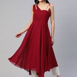 Poshak Hub Women Georgette Anarkali Kurta-picture-12