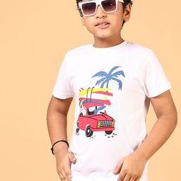 V-Mart Boys Graphic Printed Round Neck Cotton Casual T-shirt-picture-40