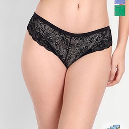 FIMS Women Pack Of 3 Floral Lace Bikini Briefs Hazel_NetPanty_BlackBlueGreen-picture-37