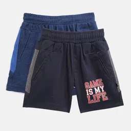 Proteens Boys Pack of 2 Solid Regular Shorts With Printed Detail-47