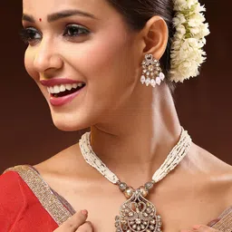 ADIVA Gold-Plated Kundan-Studded & Pearl-Beaded Jewellery Set-45