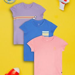 XY Life Girls Pack of 3 Playmate Super Combed Cotton T-shirt-image-41