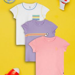 XY Life Girls Pack of 3 Playmate Super Combed Cotton T-shirt-image-17
