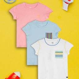 XY Life Girls Pack of 3 Playmate Super Combed Cotton T-shirt-image-38