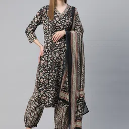 Readiprint Fashions Floral Printed Mirror Work Pure Cotton Kurta Set-image-42