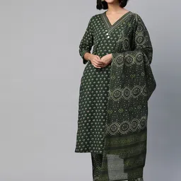 Readiprint Fashions Women Floral Printed Regular Thread Work Pure Cotton Kurta Set-picture-17