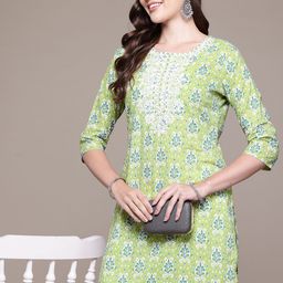 Readiprint Fashions Ethnic Motifs Printed Thread Work Pure Cotton Kurta-picture-5
