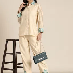 HERE&NOW Women Embroidered Co-Ords-picture-49
