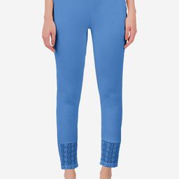 indian flower Women  Original Slim Fit Cigarette Trouser With Lace-image-57