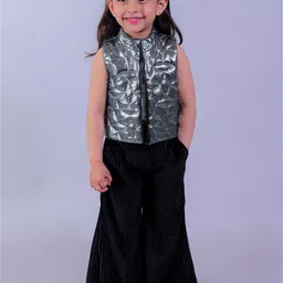 LIL DRAMA Kids Lightweight Mock Collar Sleeveless Open Front Jacket-picture-6