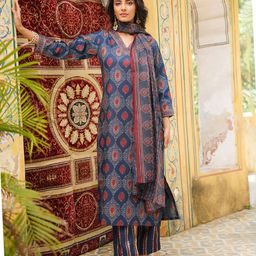 AHIKA Women Ethnic Motifs Printed Kurta with Trouser & Dupatta-image-48