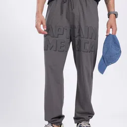 glitchez Men Captain America Flex Printed Relaxed Joggers-image-47