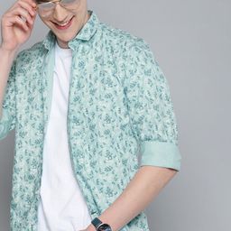 Mast & Harbour Men Blue & White Regular Fit Ditsy Floral Printed Casual Sustainable Shirt-image-63