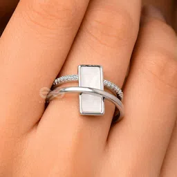 EVERSTYLISH The Band Of Grace Cubic Zirconia Studded Adjustable Finger Ring-image-82