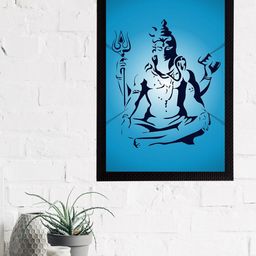 eCraftIndia Blue & Black Lord Shiva Satin Matt Texture UV Art Painting-image-85