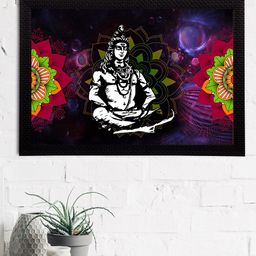 eCraftIndia Blue & Green Lord Shiva Satin Matt Texture UV Art Painting-15