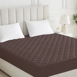 HOMEMONDE Brown Cotton Water Resistant Quilted Mattress Protector-image-32
