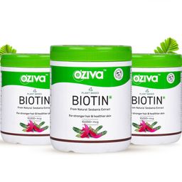 OZiva Set Of 3 Plant Based Biotin Powder For Hair Growth With Amla - 125g Each-image-29