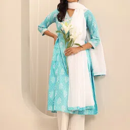Libas Women Ethnic Motifs Printed Kurta with Trousers & Dupatta-picture-11